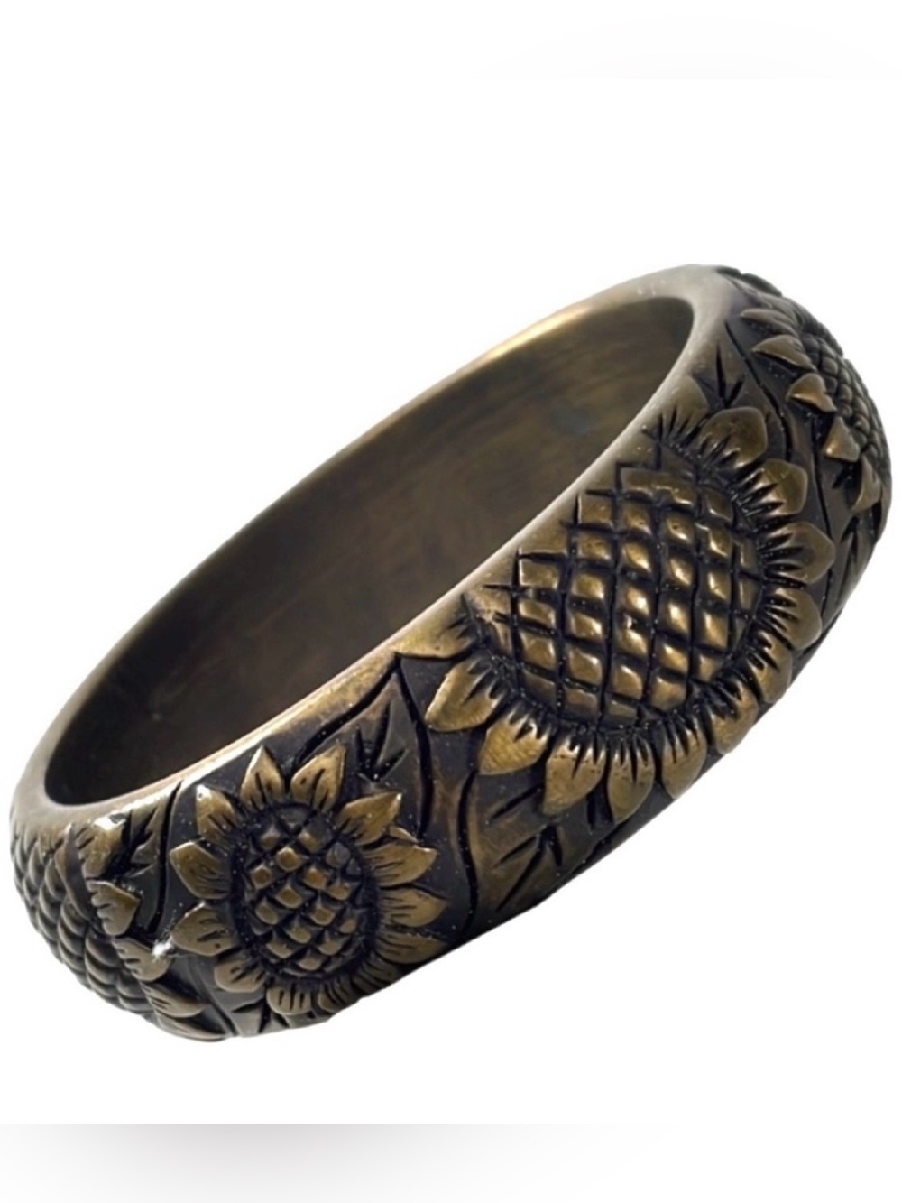 Sunflower Embossed Resin Bangle